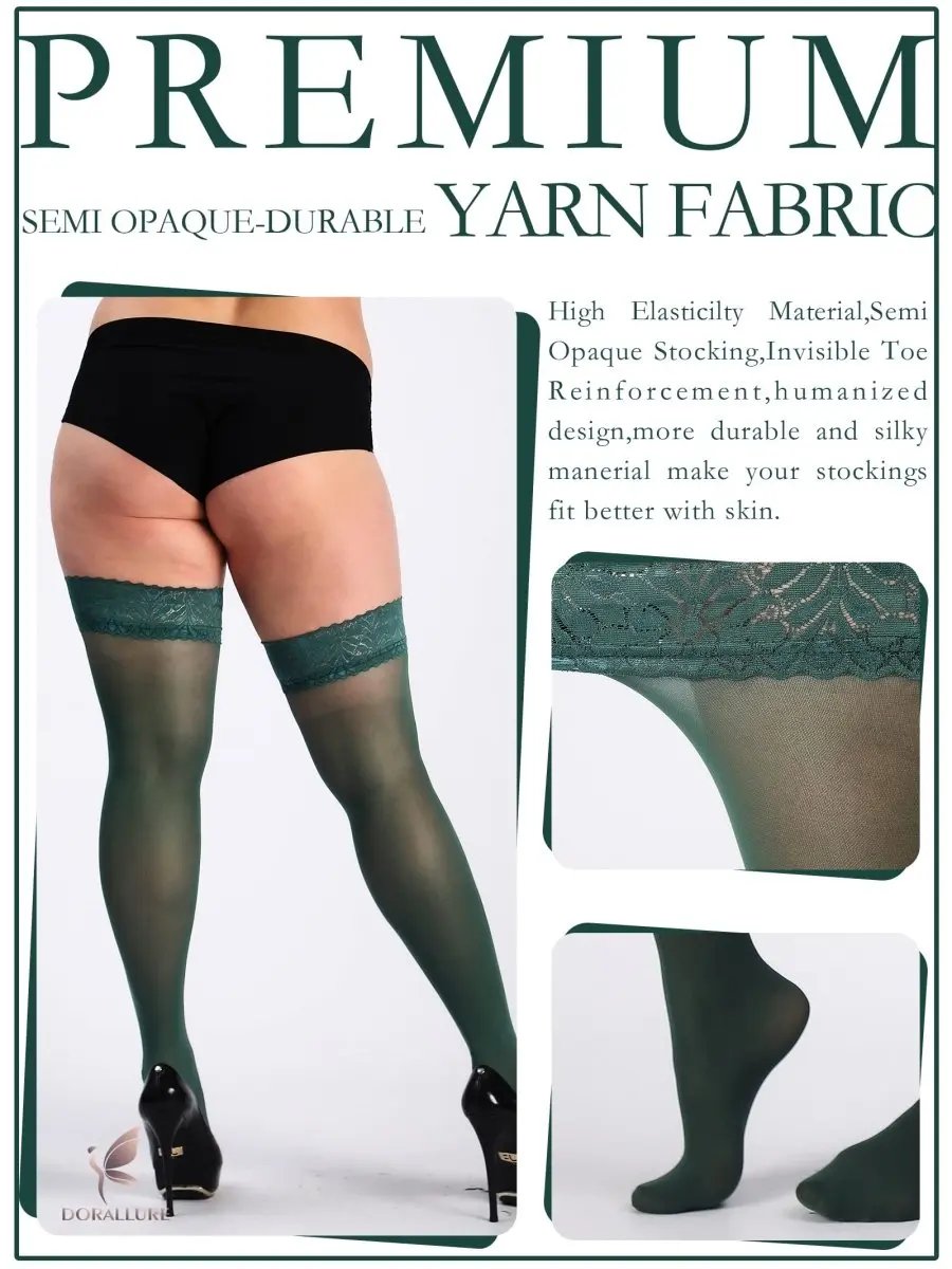 Plus Size Thigh High Stockings Silky Pantyhose - Love Salve